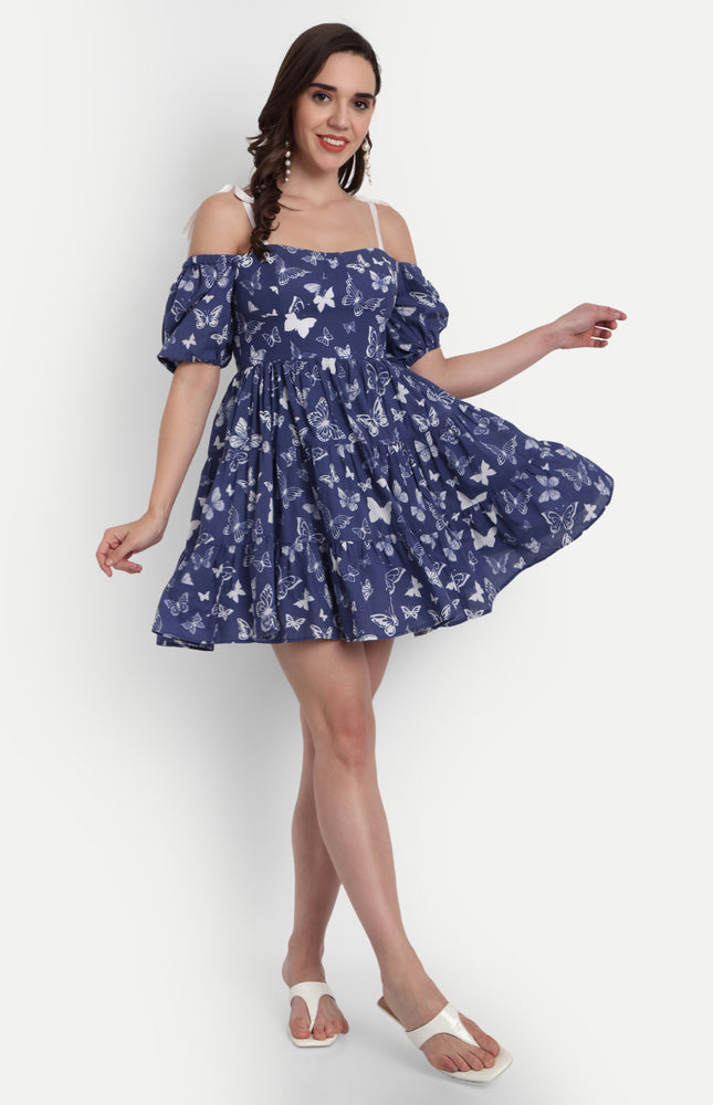 Butterfly Print Mini Dress