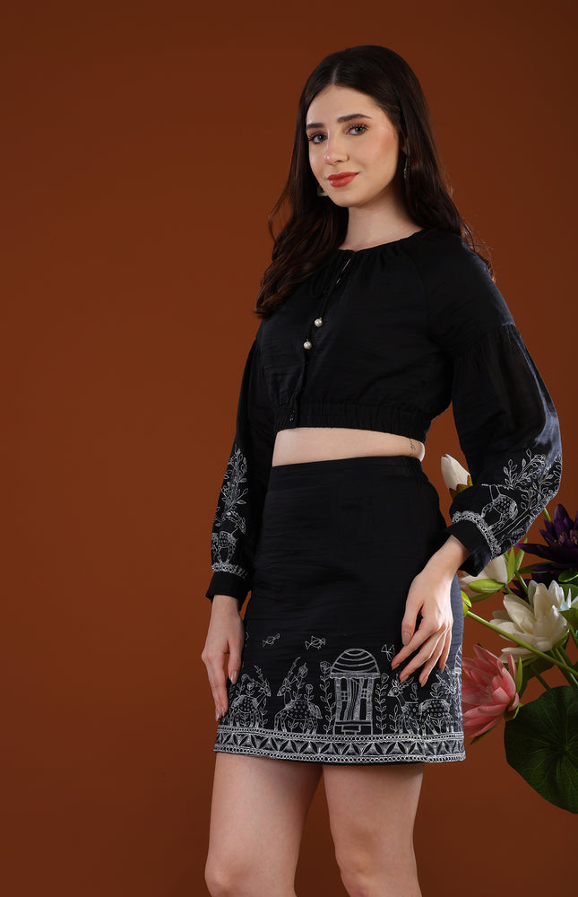 Deer Garden Madhubani Skirt