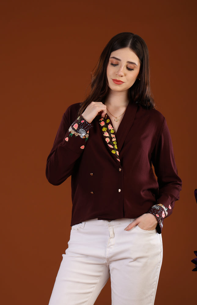 Madhubani Painted Collar Top