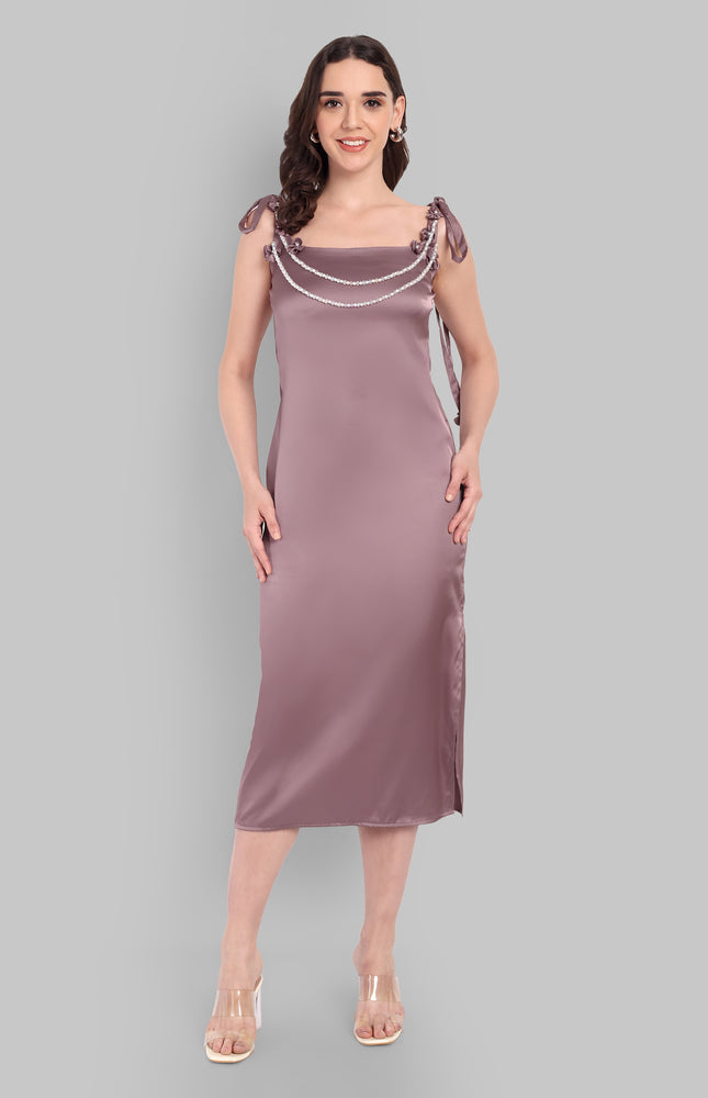 Soft Satin Floral Strap Dress