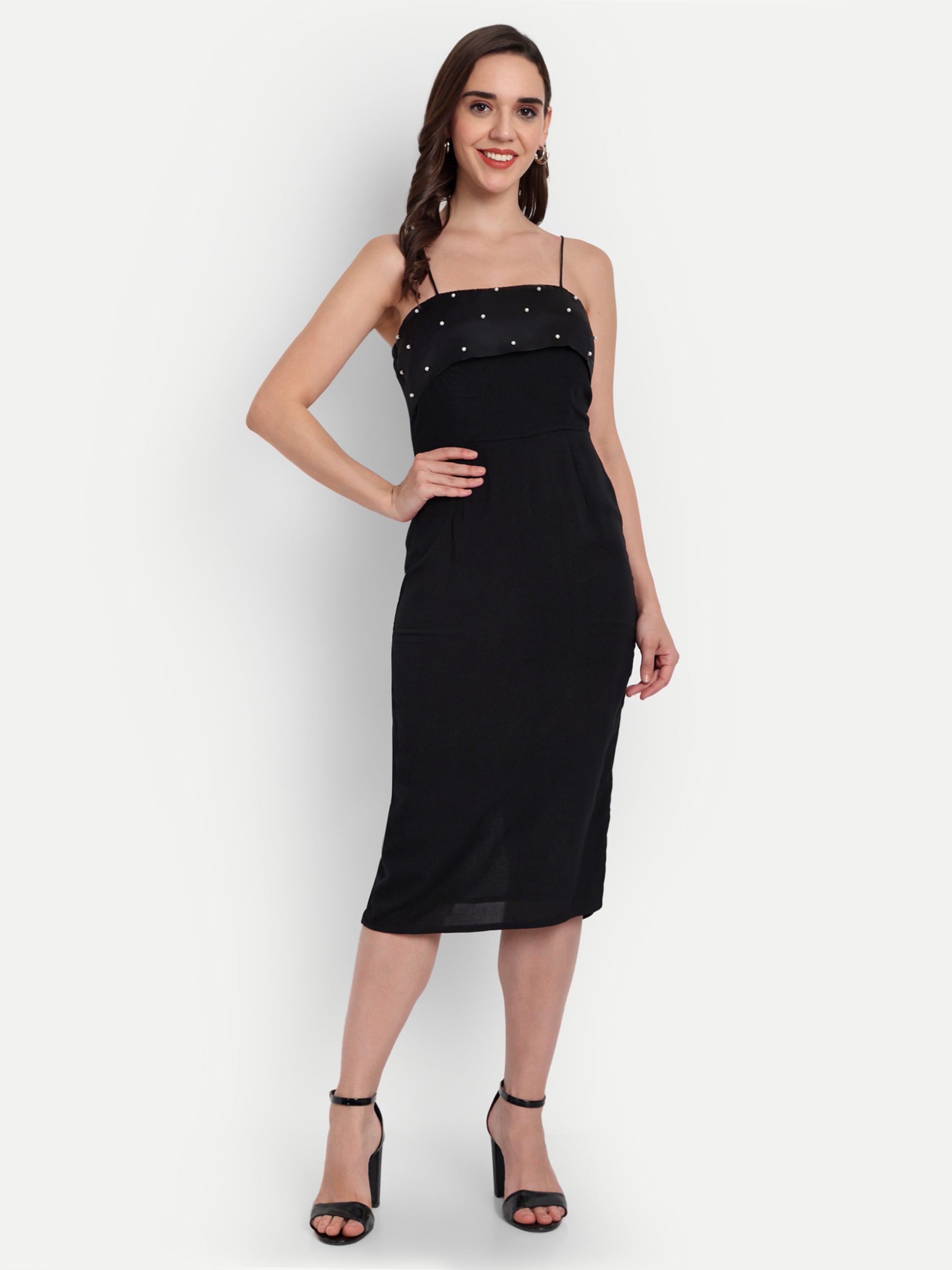 Black Lycra dress with slit GiiRa Black Lycra dress with slit GiiRa