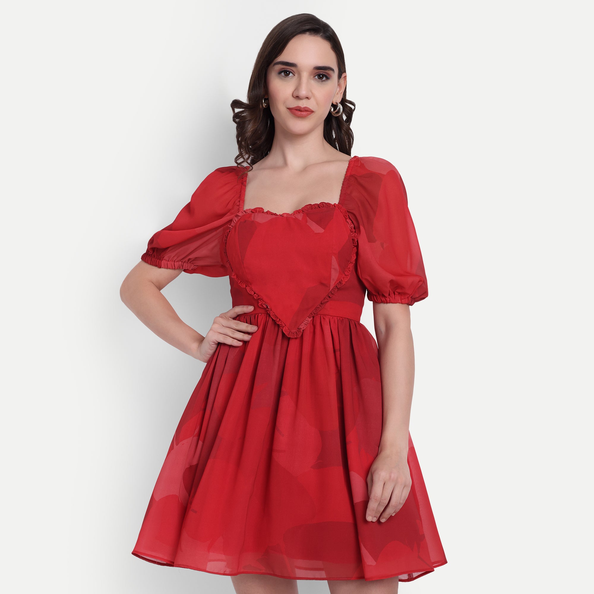 Puff Sleeve Mini Dress