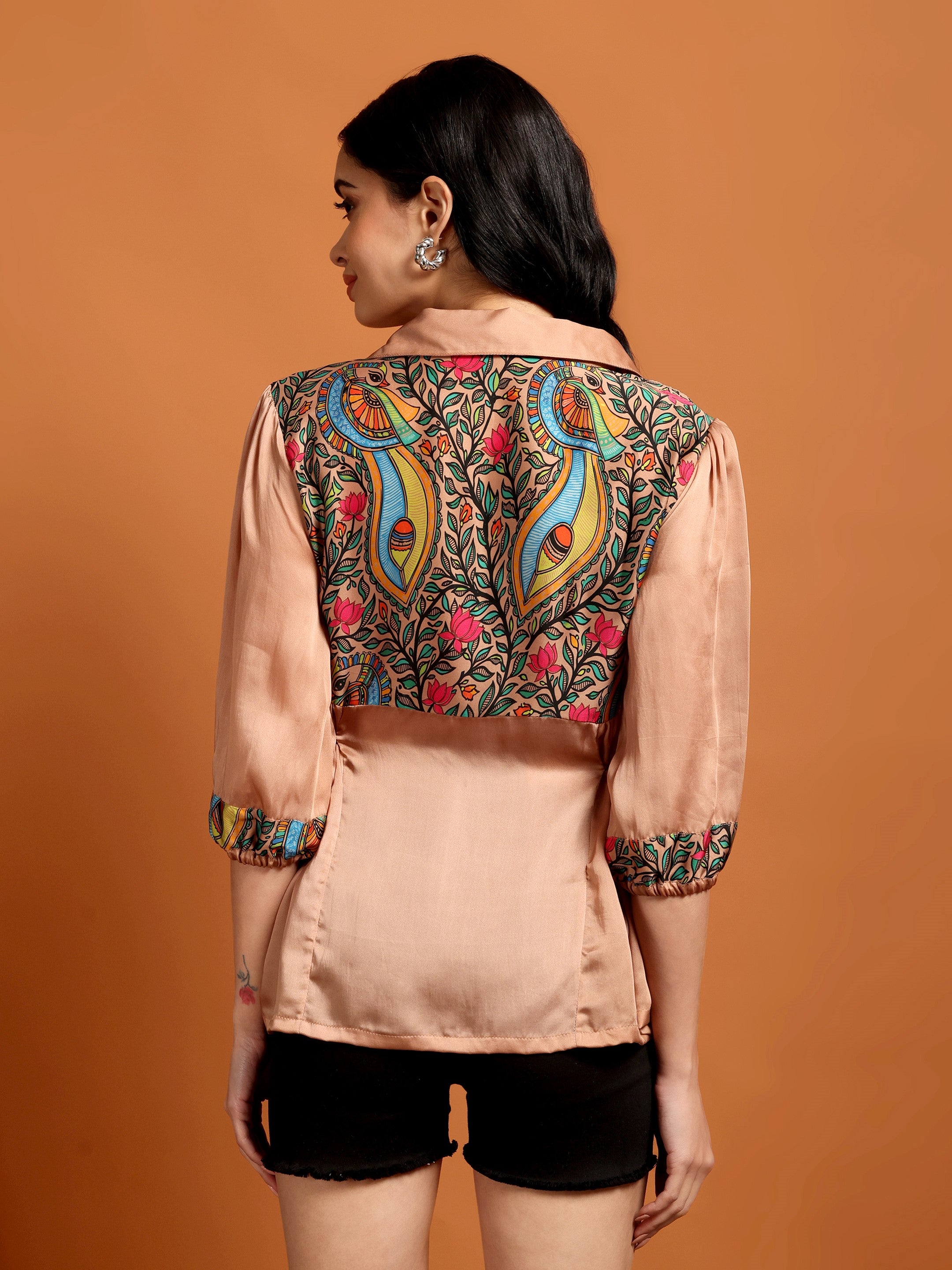 Madhubani Muse Satin Top