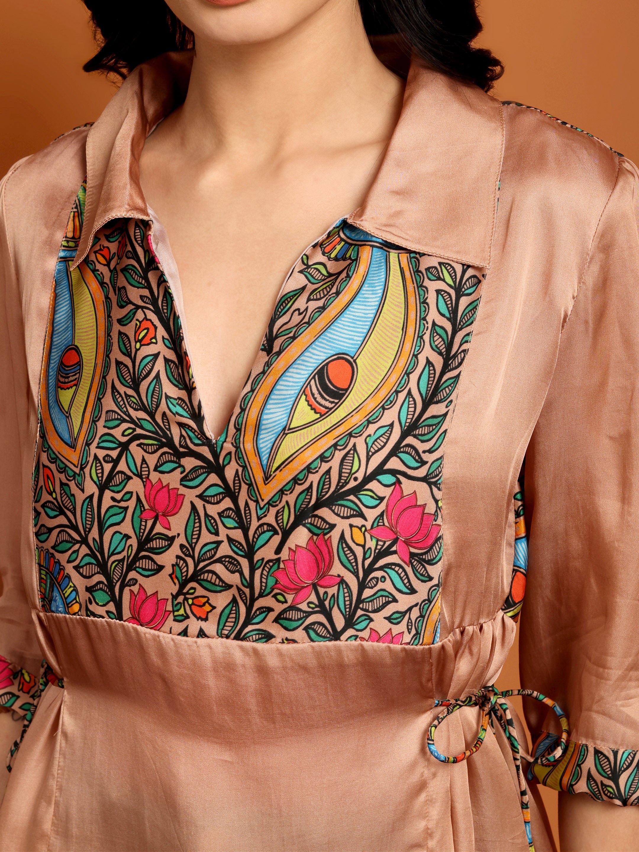 Madhubani Muse Satin Top