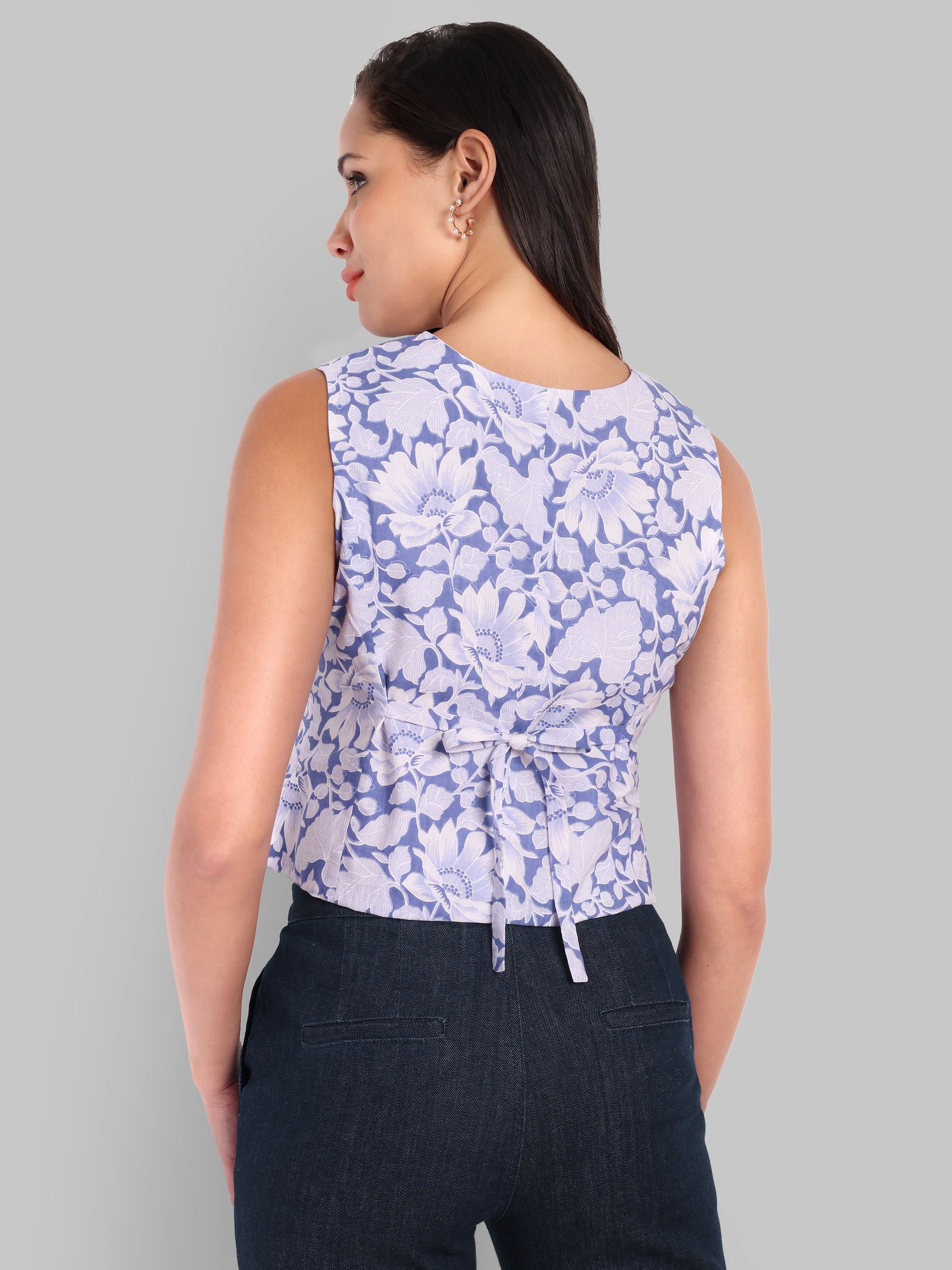 Jaipur Floral Button-Up Vest