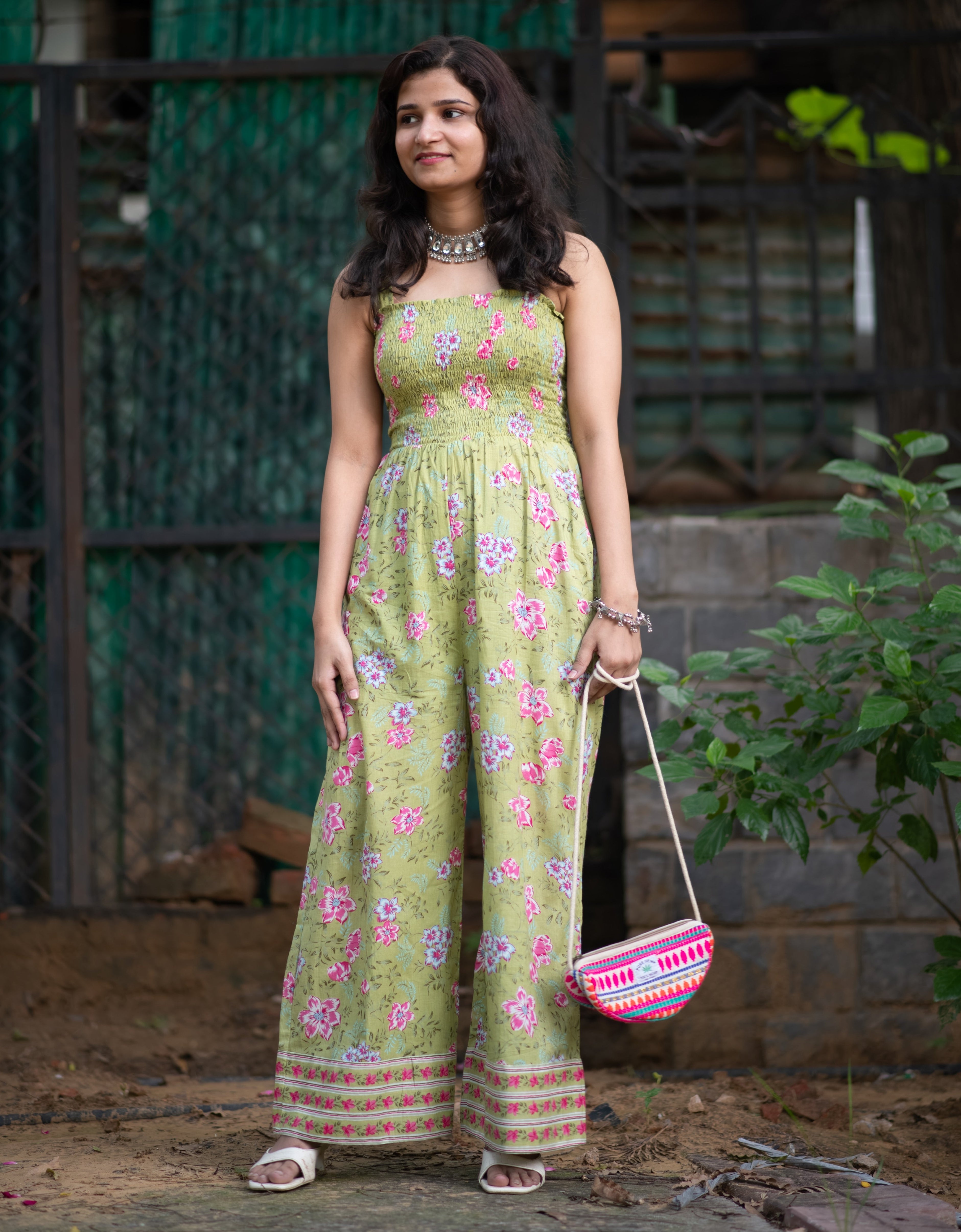 Jaipur Floral Green Jumpsuit
