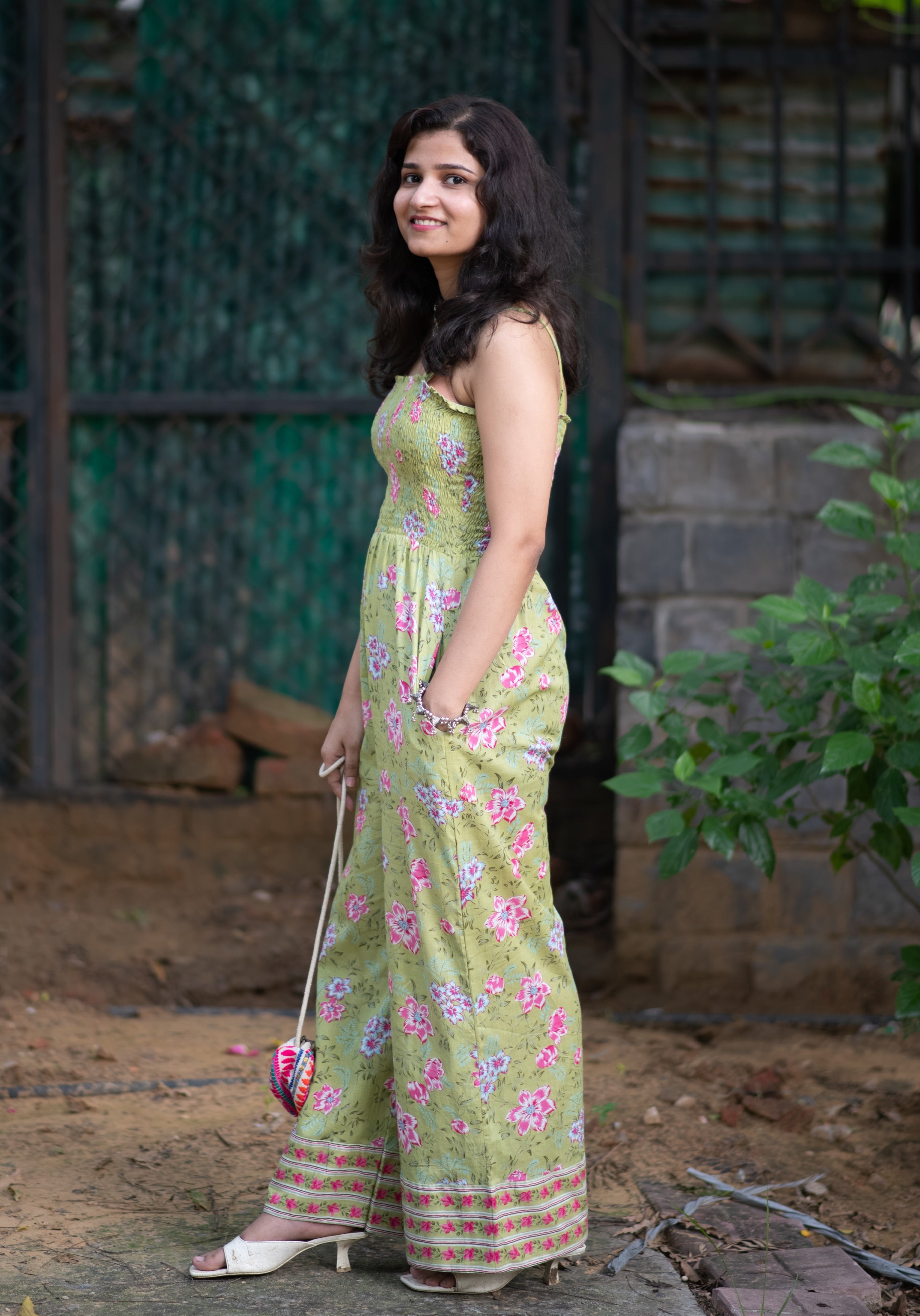 Jaipur Floral Green Jumpsuit