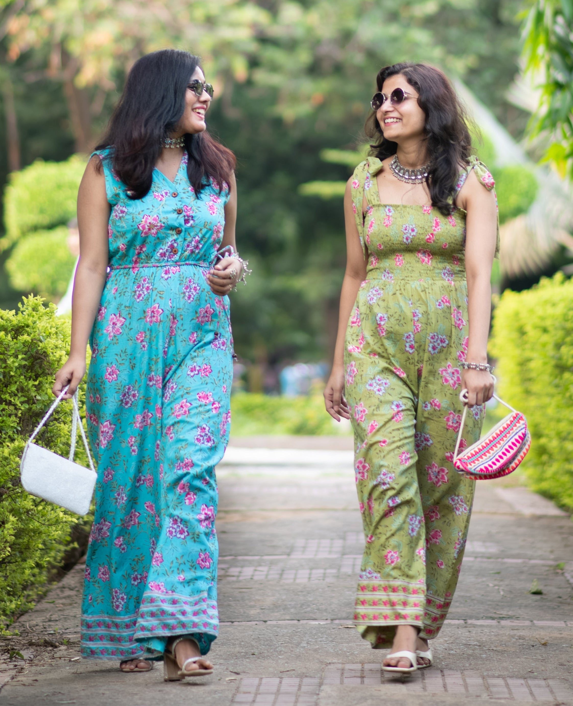 Jaipur Floral Sea Green Jumpsuit